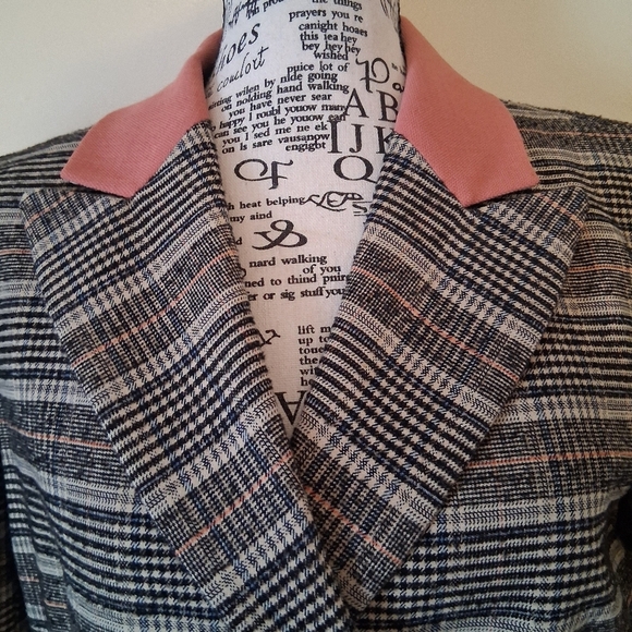 Rebecca Taylor Plaid Double-Breasted Jacket Size 6 / P2P 19 - Picture 4 of 14